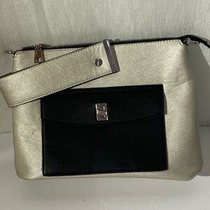Chic Silver and Black Women's Clutch